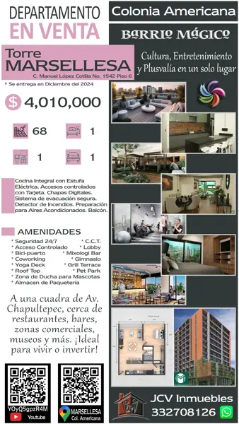 Departamento en Americana, Guadalajara, Jalisco