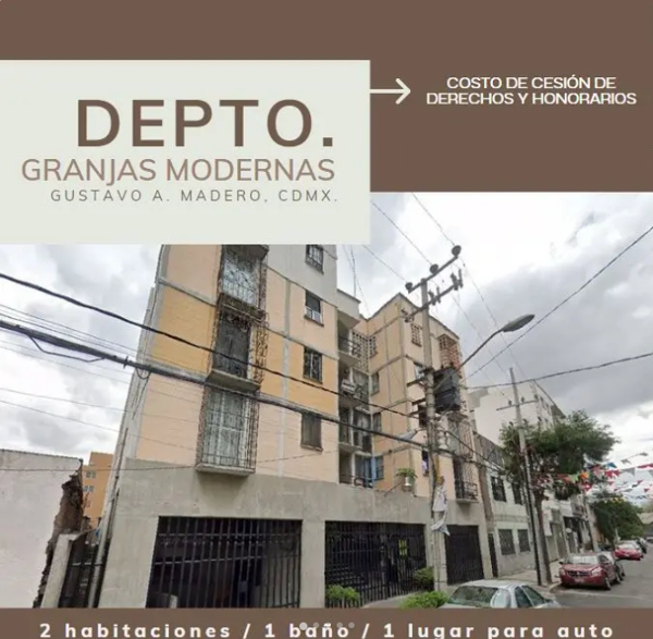 Departamento en Granjas Modernas, Gustavo A. Madero, Ciudad de México