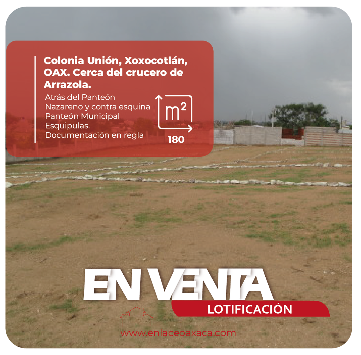 Terreno en venta en Unión, Santa Cruz Xoxocotlán — foto 1 de 4