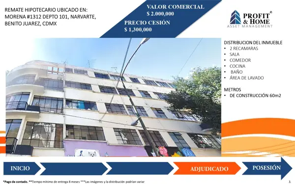 Departamento en Narvarte Poniente, Benito Juárez, Ciudad de México
