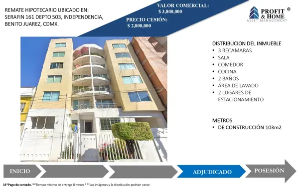 Departamento en Independencia, Benito Juárez, Ciudad de México