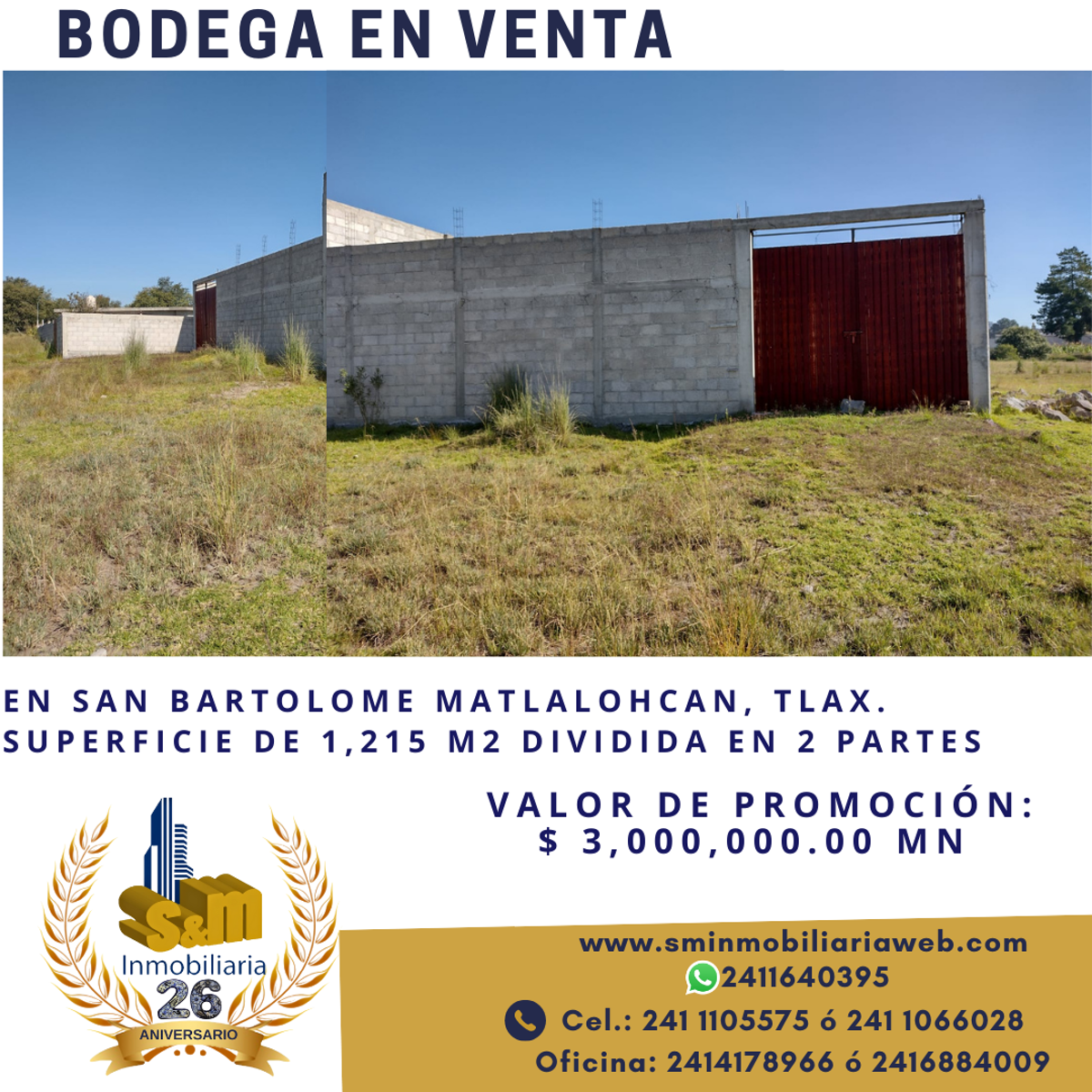 Bodega en venta en 3ra. San Bartolomé Matlalohcan, Tetla de la Solidaridad — foto 1 de 8