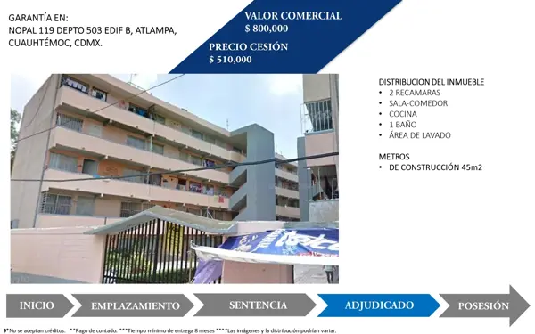 Departamento en Atlampa, Cuauhtémoc, Ciudad de México