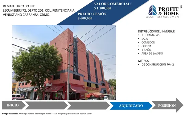 Departamento en Penitenciaria, Venustiano Carranza, Ciudad de México