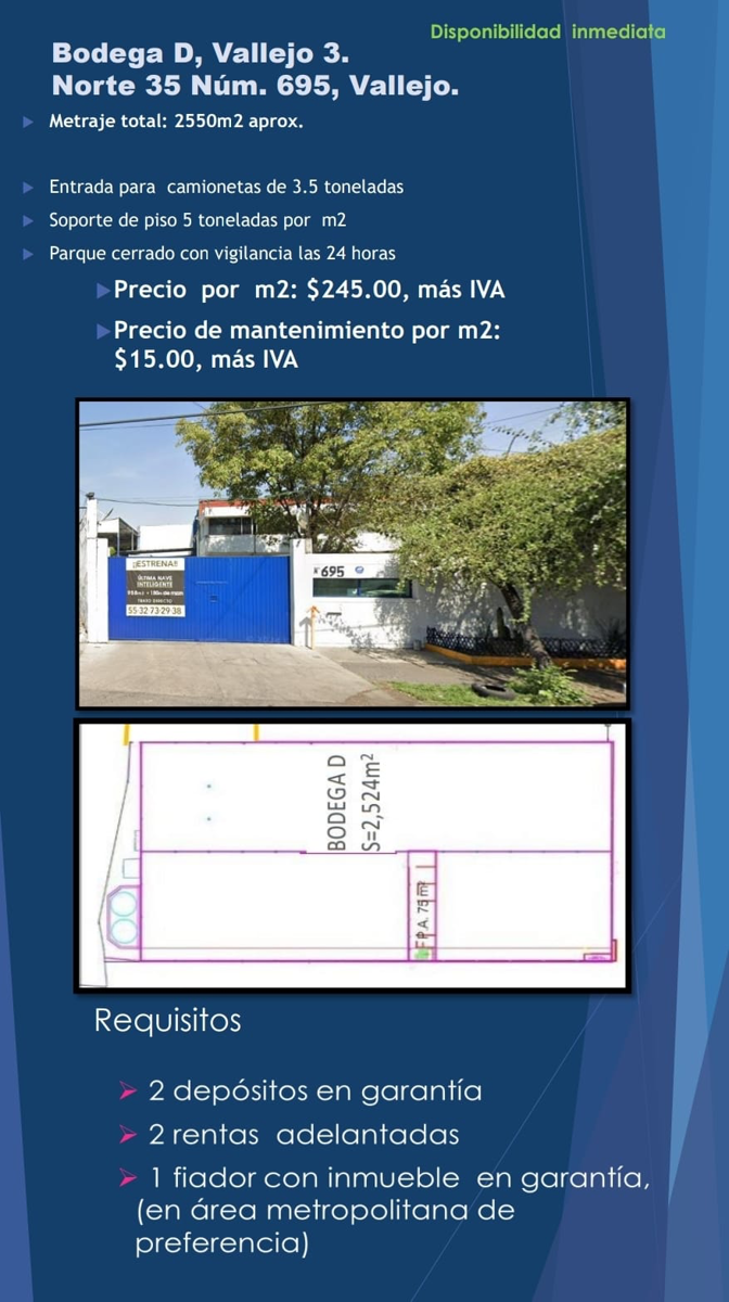 Bodega en renta en Industrial Vallejo, Azcapotzalco — foto 1 de 5