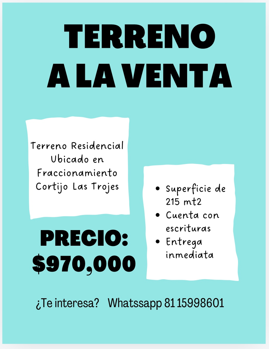 Terreno en Venta en Rincón las Trojes, Torreón, Coahuila de Zaragoza