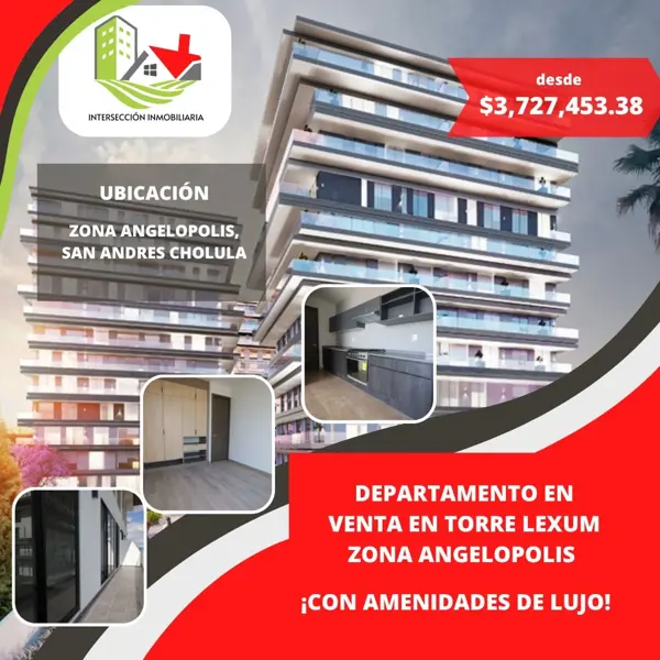 Departamento en venta en San Bernardino Tlaxcalancingo, San Andrés Cholula, Puebla Departamento en venta en San Bernardino Tlaxcalancingo, San Andrés Cholula, Puebla