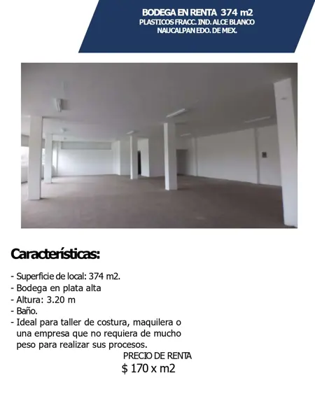 Bodega en renta en Industrial Alce Blanco, Naucalpan de Juárez — foto 2 de 3