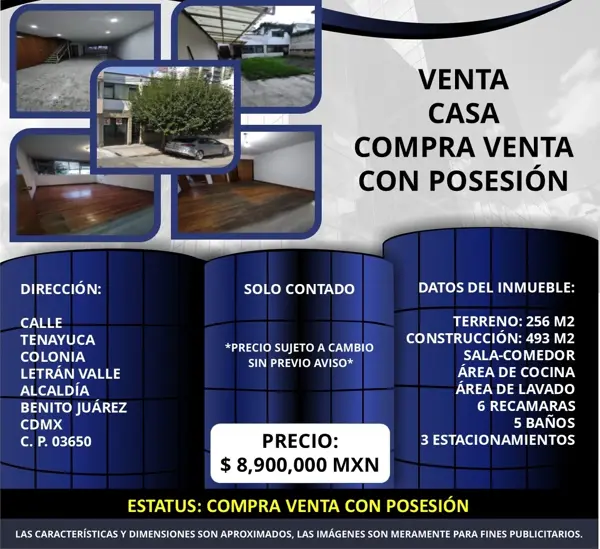 Casa en Letran Valle, Benito Juárez, Ciudad de México
