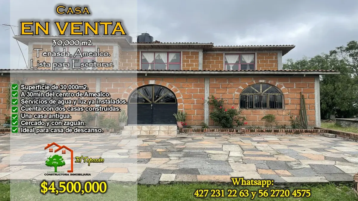 Finca-Rancho en venta en Tenasdá (Barrio de San Ildefonso), Amealco de Bonfil — foto 1 de 22