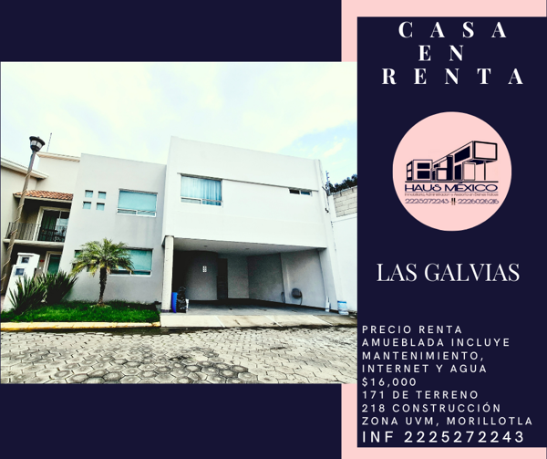 Casa en renta en Las Galvias Residencial, San Andrés Cholula, Puebla Casa en renta en Las Galvias Residencial, San Andrés Cholula, Puebla