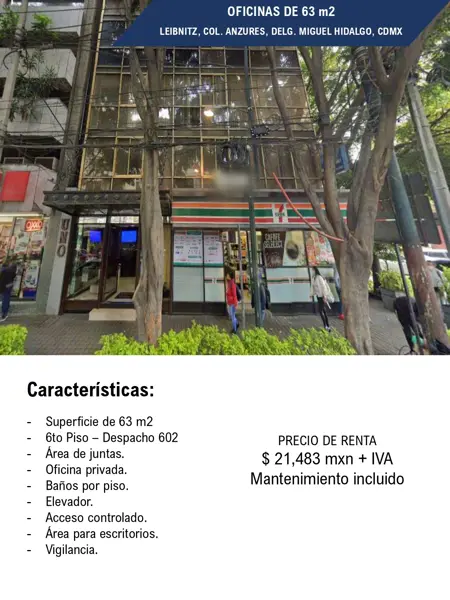 Oficina en renta en Anzures, Miguel Hidalgo — foto 2 de 5