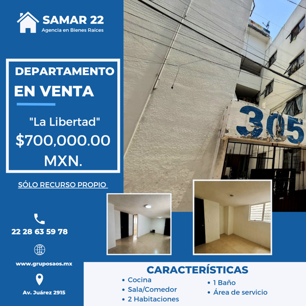 Departamento en La Libertad, Puebla, Puebla