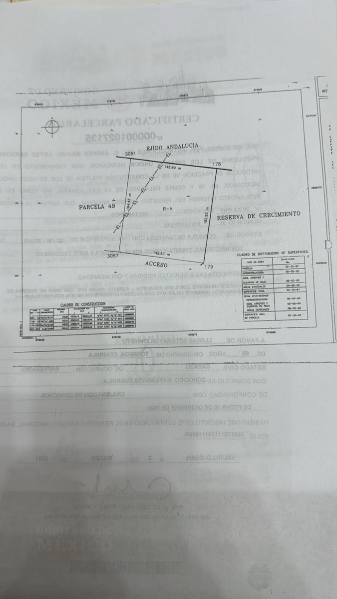 Terreno en venta en El Parreño, Matamoros