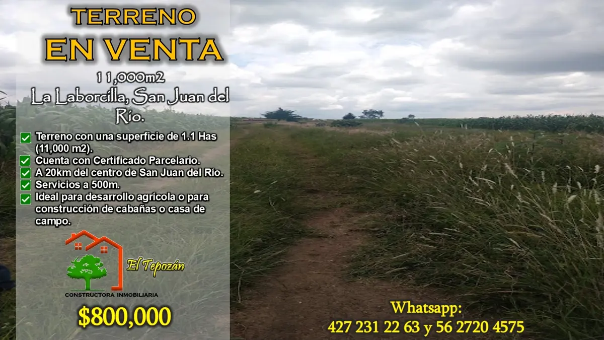 Terreno en venta en La Laborcilla, San Juan del Río — foto 1 de 16