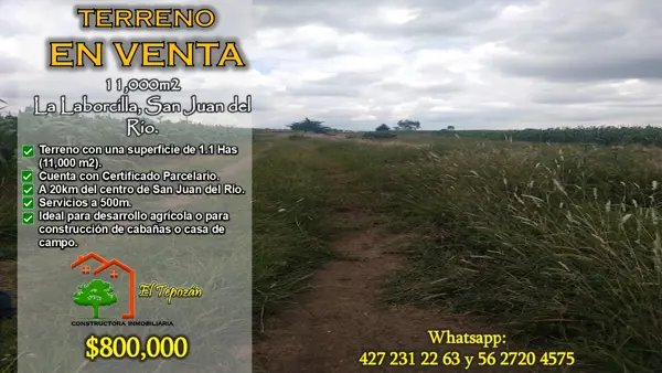 Terreno en venta en La Laborcilla, San Juan del Río, Querétaro Terreno en venta en La Laborcilla, San Juan del Río, Querétaro