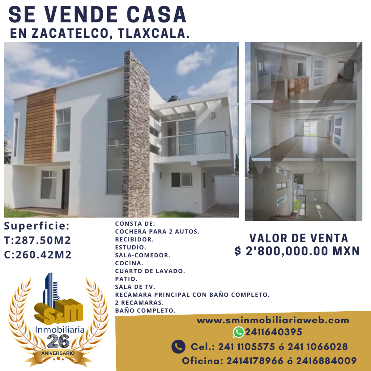 Casa en venta en Sección Tercera Gurdia, Zacatelco — foto 1 de 3