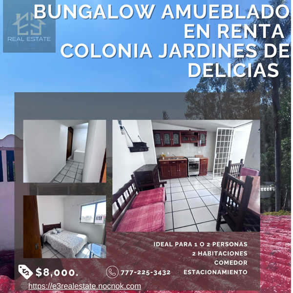 Departamento en renta en Jardines de Delicias, Cuernavaca, Morelos