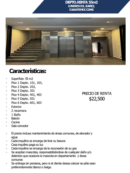 Departamento en renta en Juarez, Cuauhtémoc — foto 2 de 7