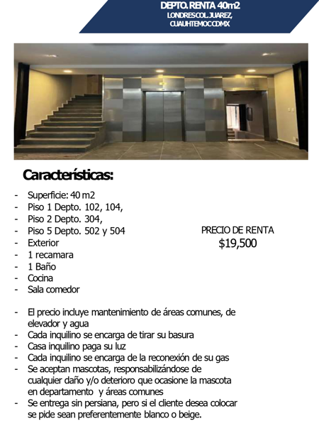 Departamento en renta en Juarez, Cuauhtémoc — foto 2 de 14