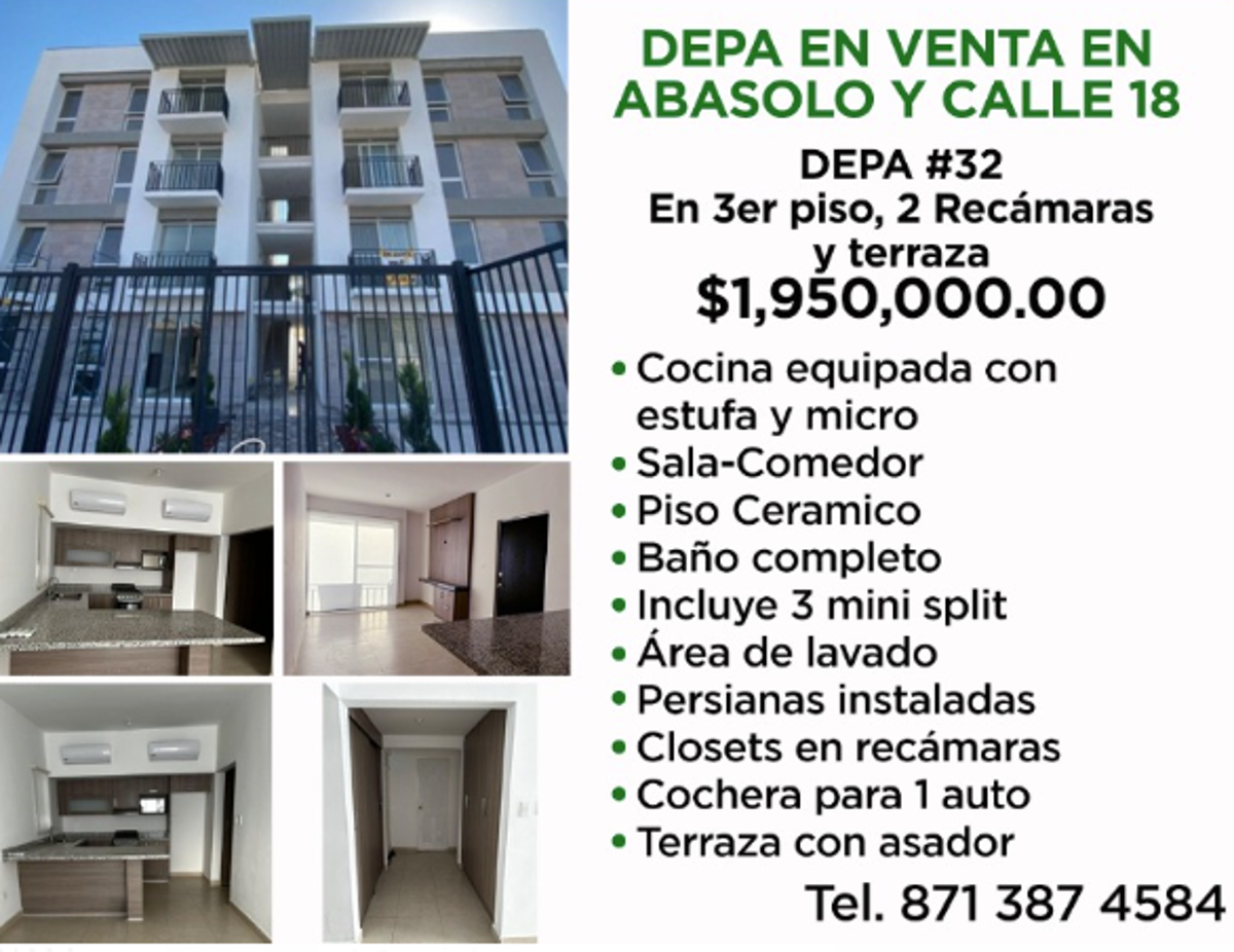 Departamento en Venta en Torreon Centro, Torreón, Coahuila de Zaragoza