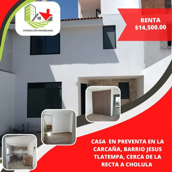 Casa en renta en Santiago Momoxpan, San Pedro Cholula, Puebla Casa en renta en Santiago Momoxpan, San Pedro Cholula, Puebla