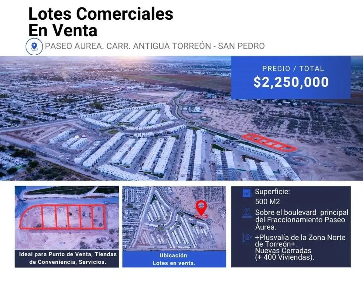 Terreno en Venta en Paseo Aurea, Torreón, Coahuila de Zaragoza
