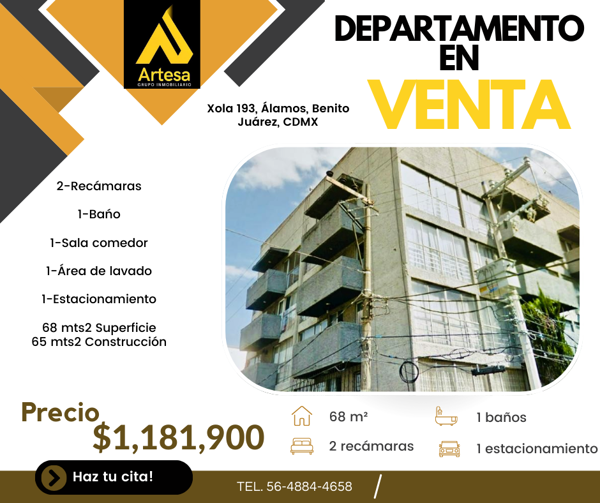 Departamento en Alamos, Benito Juárez, Ciudad de México