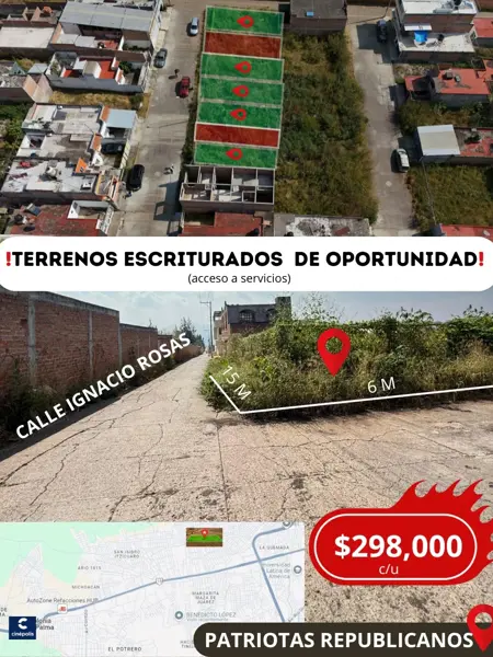 Terreno en venta en Patriotas Republicanos, Morelia, Michoacán de Ocampo Terreno en venta en Patriotas Republicanos, Morelia, Michoacán de Ocampo