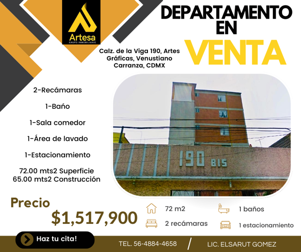 Departamento en Artes Graficas, Venustiano Carranza, Ciudad de México
