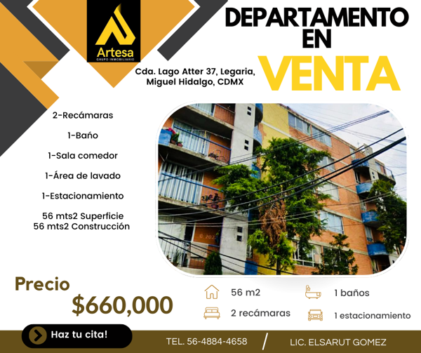 Departamento en Legaria, Miguel Hidalgo, Ciudad de México