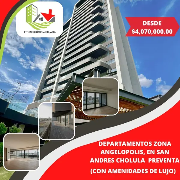 Departamento en venta en Reserva Territorial Atlixcayotl, San Andrés Cholula, Puebla