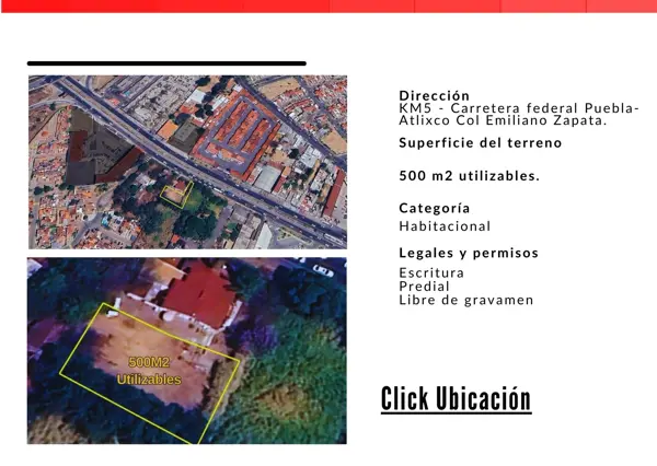 Terreno en venta en Emiliano Zapata, San Andrés Cholula — foto 2 de 3