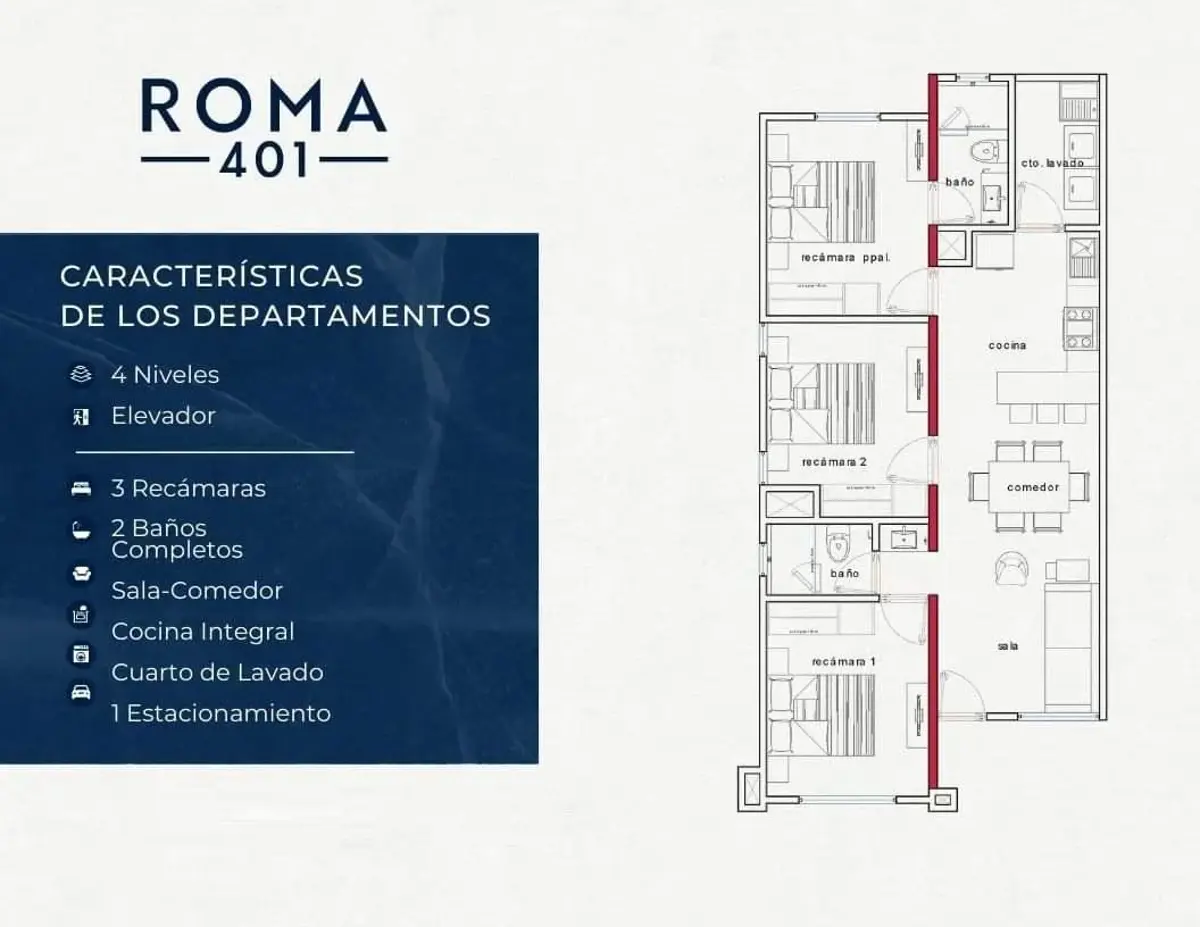 Departamento en venta en Roma, Tampico — foto 1 de 7