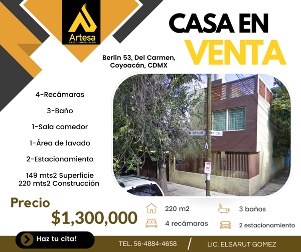 Casa en Del Carmen, Coyoacán, Ciudad de México