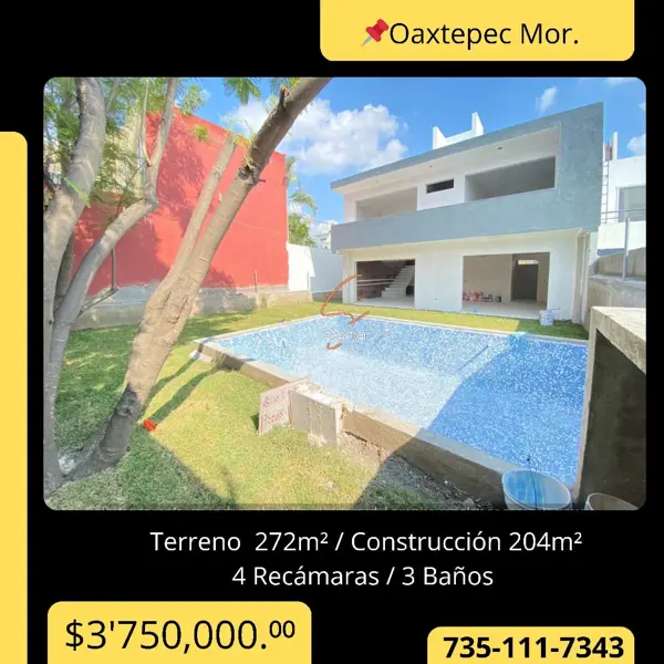 Casa en venta en Oaxtepec Centro, Yautepec, Morelos
