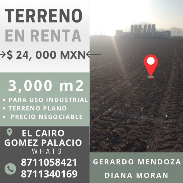 Terreno en renta en San Antonio, Gómez Palacio, Durango