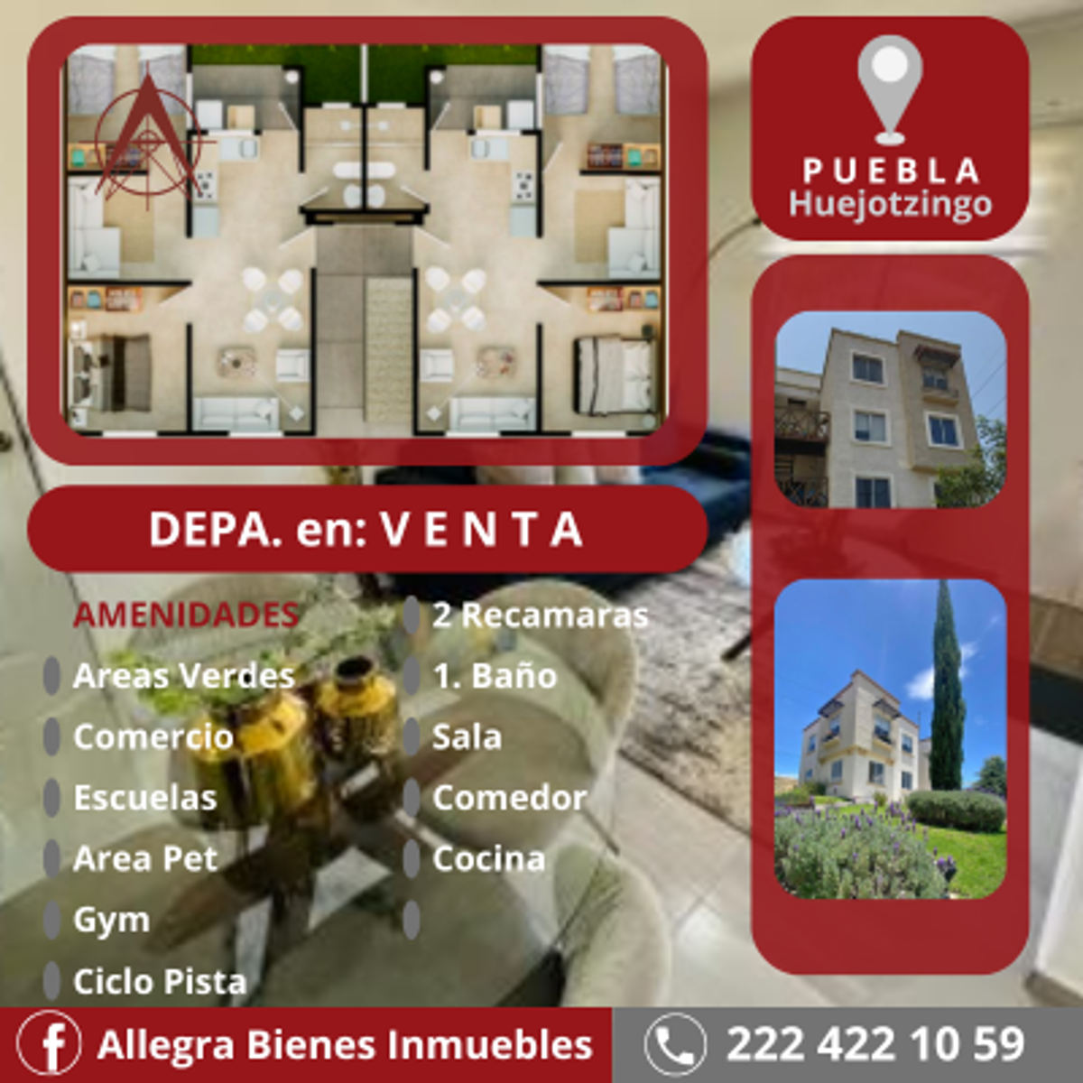 Departamento en venta en Real Segovia, Huejotzingo