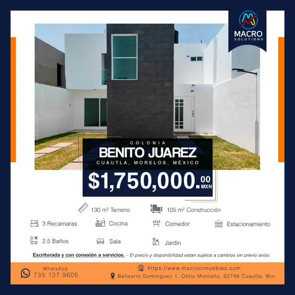 Casa en Benito Juarez, Cuautla, Morelos