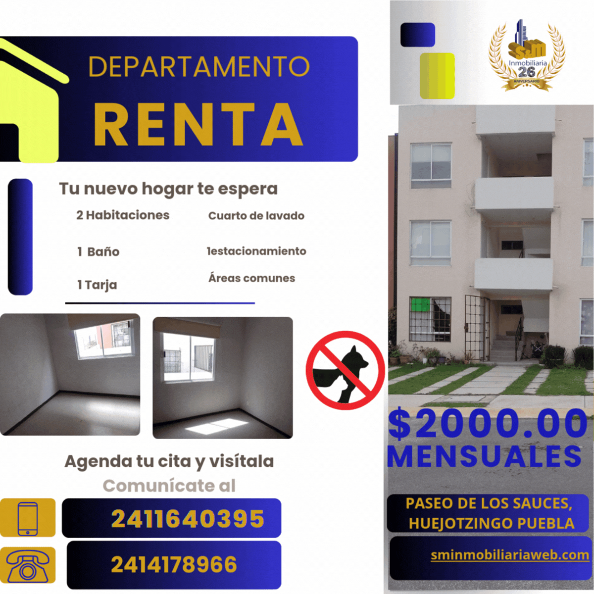 Departamento en renta en Paseo de los Sauces, Huejotzingo — foto 1 de 11