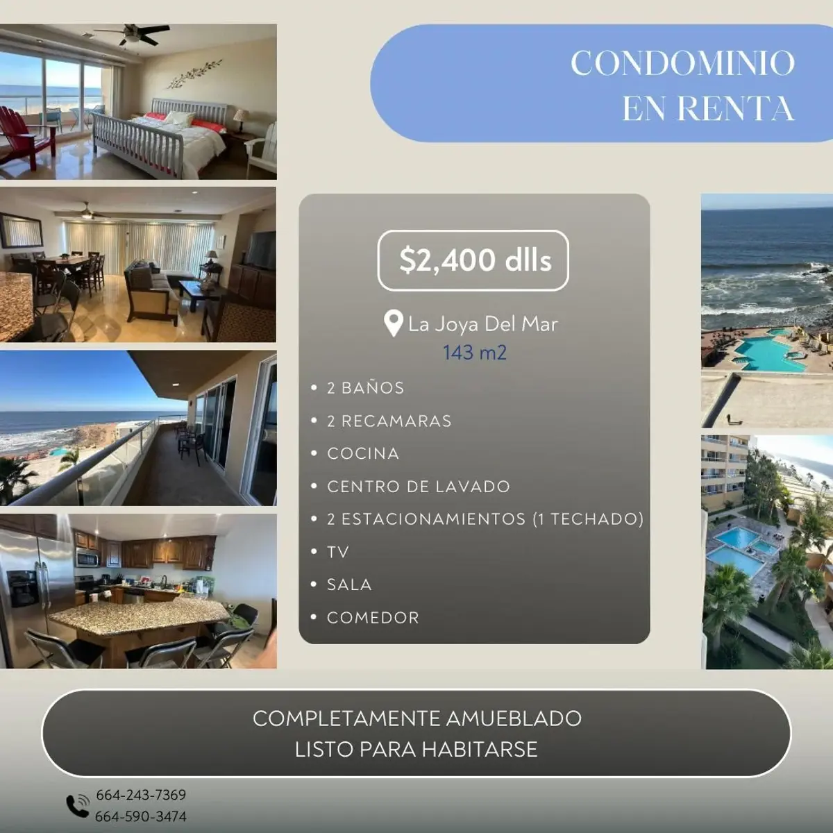 Departamento en renta en Playa Encantada, Playas de Rosarito — foto 1 de 9