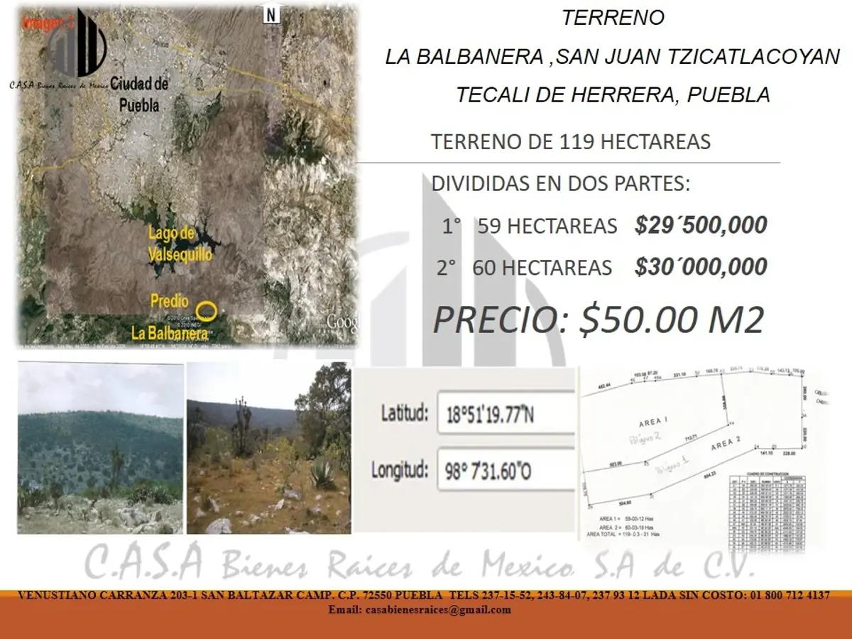 Terreno en venta en Tecali de Herrera, Tecali de Herrera — foto 1 de 6