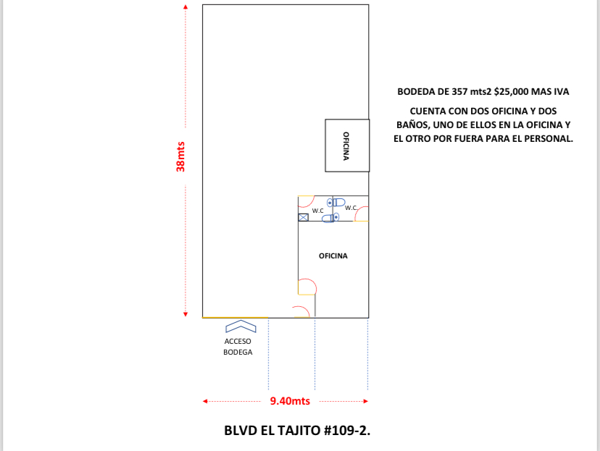 Bodega en renta en El Tajito, Torreón — foto 2 de 2