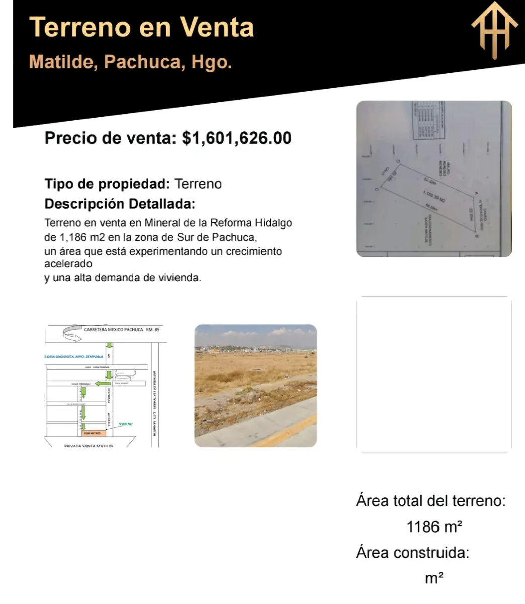 Terreno en venta en Santa Matilde, Pachuca de Soto — foto 1 de 3