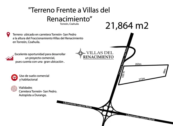 Terreno en venta en Villas del Renacimiento, Torreón — foto 2 de 9