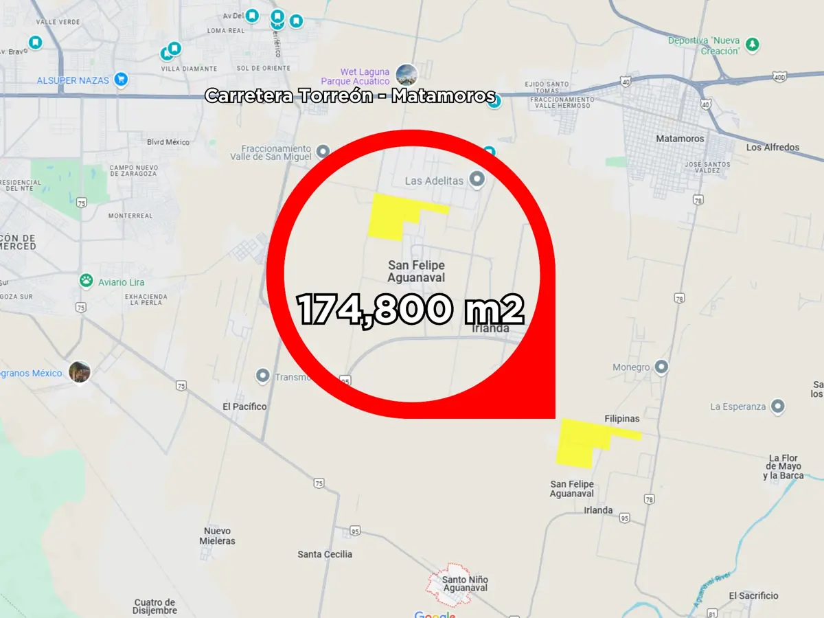 Terreno en Venta en San Felipe Aguanaval, Matamoros, Coahuila de Zaragoza Terreno en Venta en San Felipe Aguanaval, Matamoros, Coahuila de Zaragoza