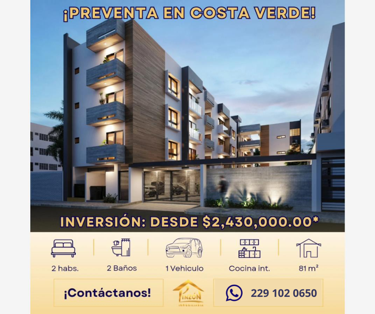 Departamento en venta en Costa Verde, Boca del Río — foto 1 de 8