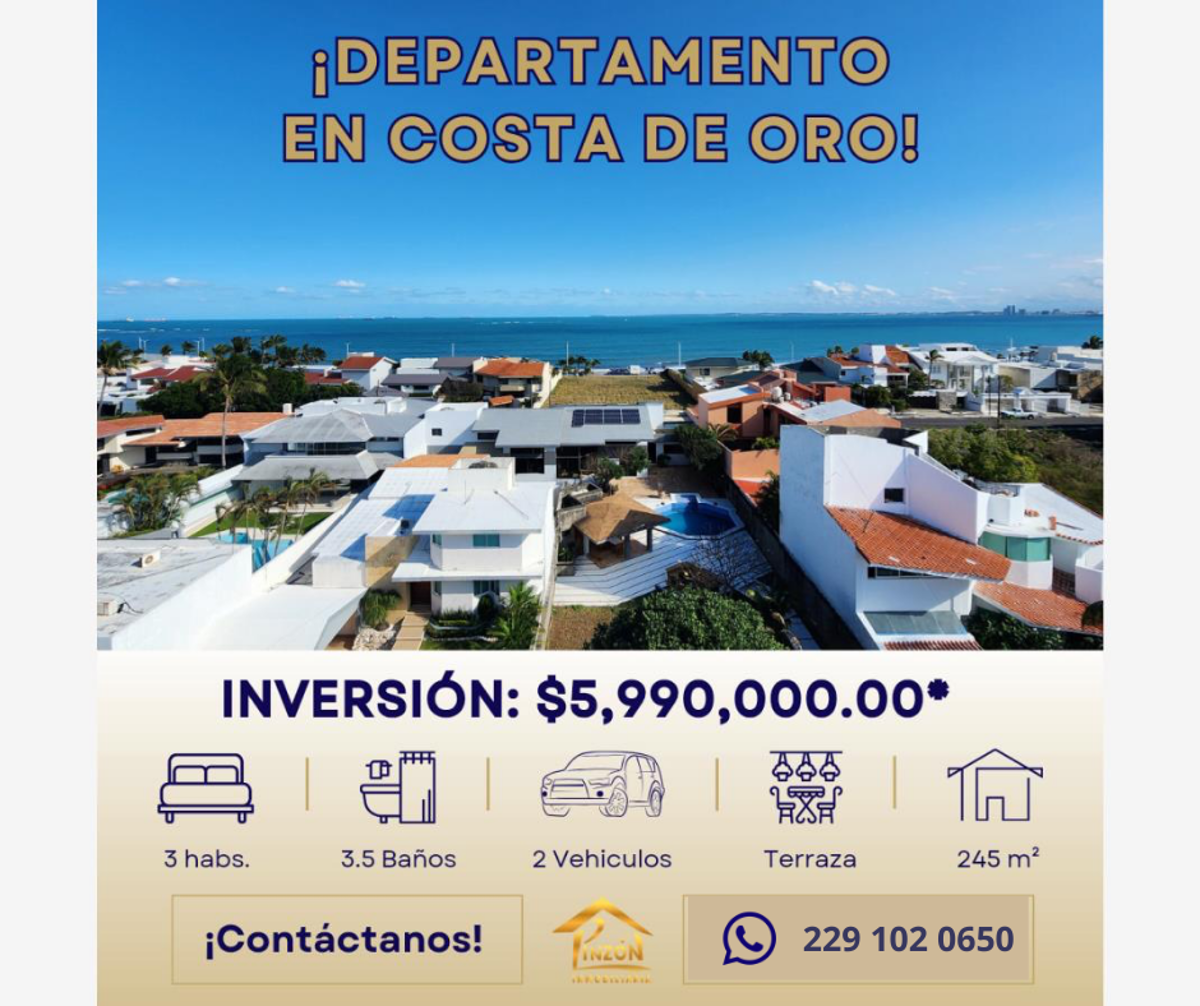Departamento en venta en Costa de Oro, Boca del Río — foto 1 de 24