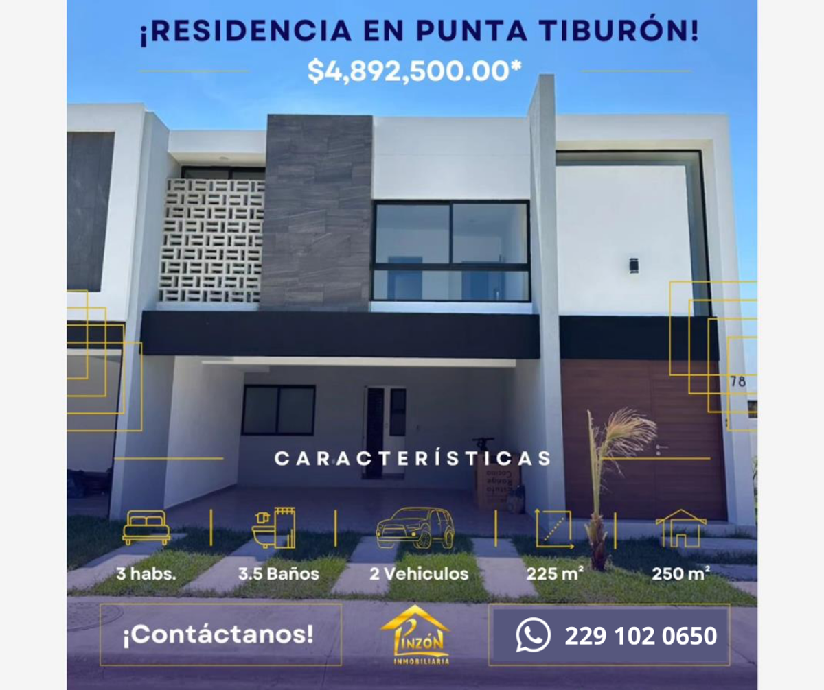 Casa en venta en Punta Tiburón, Residencial, Marina y Golf, Alvarado — foto 1 de 13