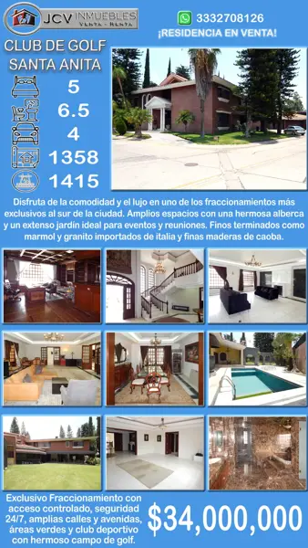 Casa en Club de Golf Santa Anita, Tlajomulco de Zúñiga, Jalisco